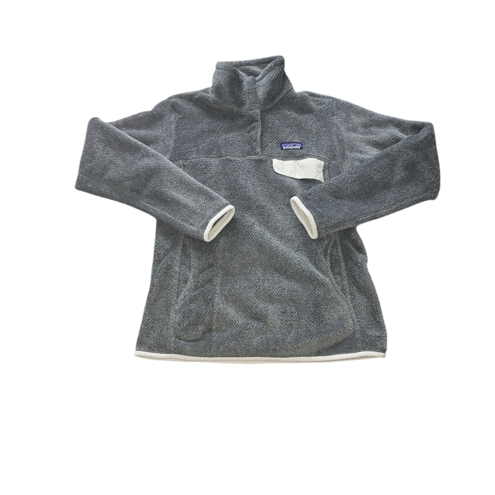 Patagonia Womens Re-Tool Gray Fleece Pullover Size M Snap-T Cozycore